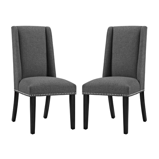 home office desk chairs | CasaFoyer Baron Dining Chair Set of 2 | Opulent Opulence | Elegant Design | Nailhead Trim | Plush Upholstery | Sturdy Wooden Frame | Non-Marking Foot Glides | Gray | casafoyer.myshopify.com