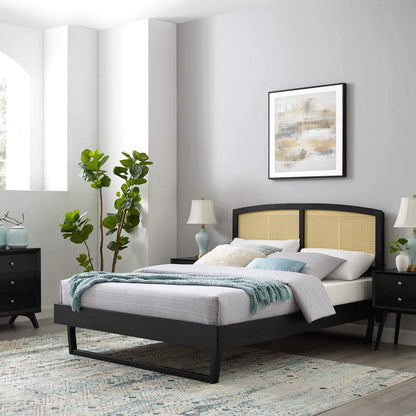 Bed | CasaFoyer Sierra Woven Cane Rattan Wood Full Platform Bed | Mid-Century Modern Design | Tropical Flair | Sturdy & Stable | No Box Spring Needed | Supports Various Mattress Types | Assembly Required | 601 lbs Weight Capacity | casafoyer.myshopify.com