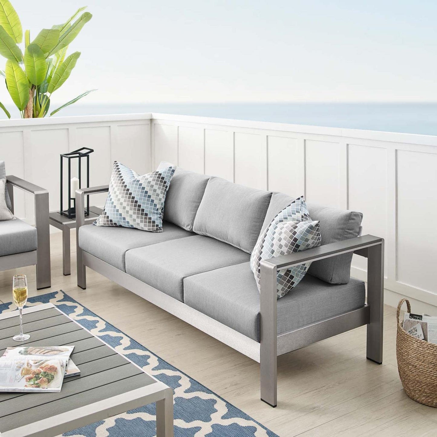sofas | CasaFoyer Shore Outdoor Aluminum Sofa | Weather-Resistant Sunbrella Fabric | Sturdy Frame | Ideal for Outdoor Relaxation | casafoyer.myshopify.com