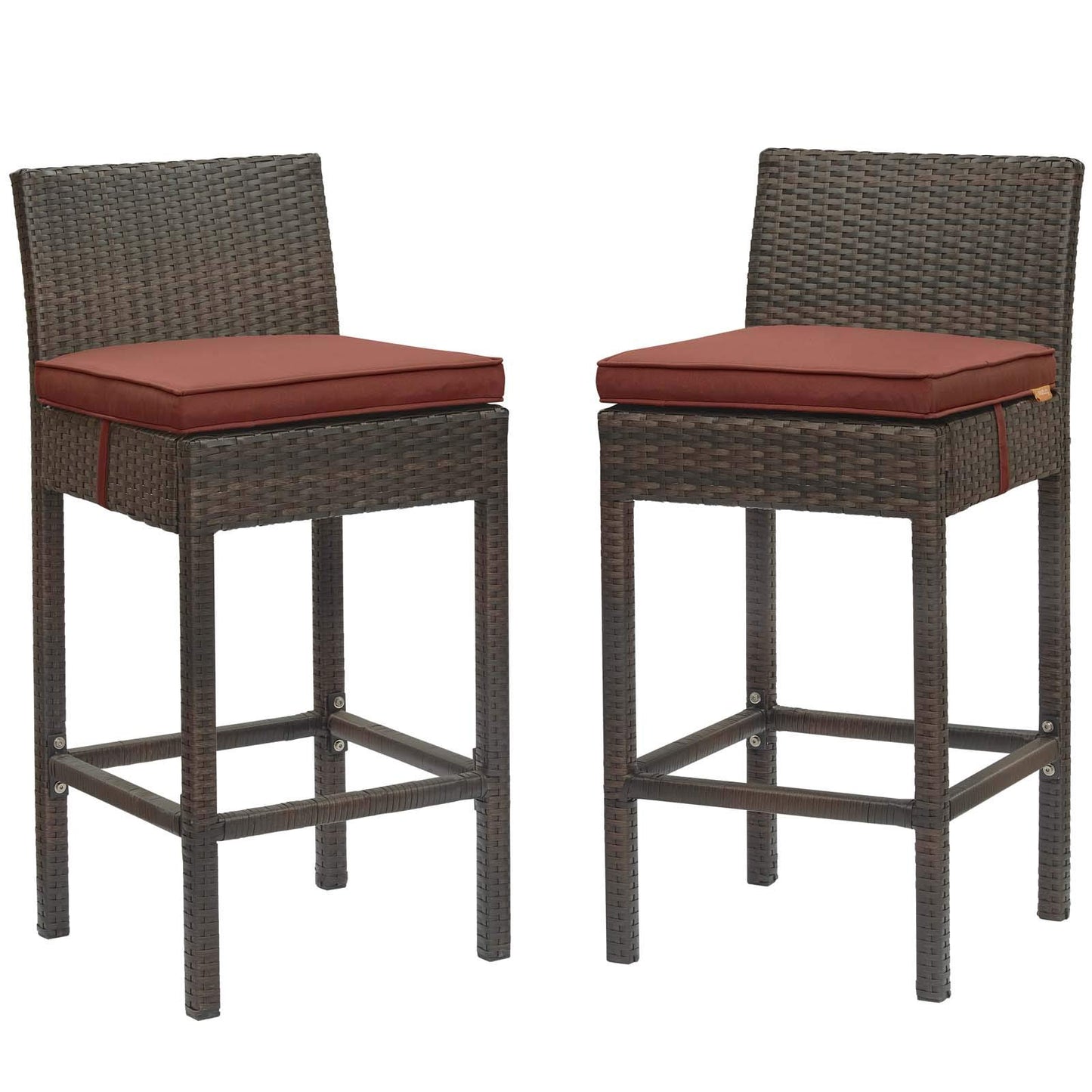 home office desk chairs | CasaFoyer Conduit Outdoor Patio Bar Stool Set | Stylish & Weatherproof Wicker Rattan | Ideal for Outdoor Dining & Entertaining | Includes Cushions | Set of 2 | casafoyer.myshopify.com