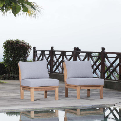 Patio Furniture Sets | Marina Teak Wood Outdoor Patio Furniture Sofa Sectional Set | Luxury | Durable | All-Weather Cushions | Contemporary Design | casafoyer.myshopify.com