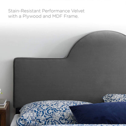 Bed | CasaFoyer Dawn Performance Velvet Full/Queen Headboard | Sunrise-inspired Design | Stain-resistant Upholstery | Cushioned Foam | Adjustable Height | Easy Assembly | casafoyer.myshopify.com
