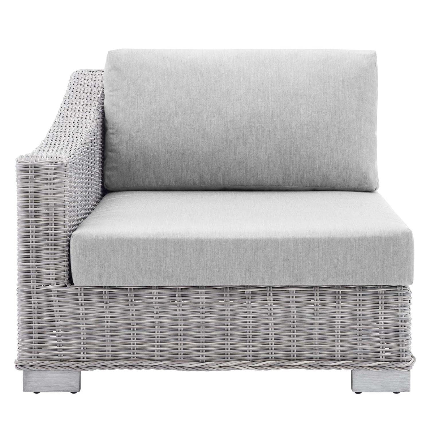 sofas | CasaFoyer Conway Outdoor Patio Sunbrella Wicker Rattan 6-Piece Sectional Sofa Furniture Set | Light Gray | UV-Resistant | Modular Design | Durable Aluminum Frames | Water-Resistant Sunbrella Covers | casafoyer.myshopify.com
