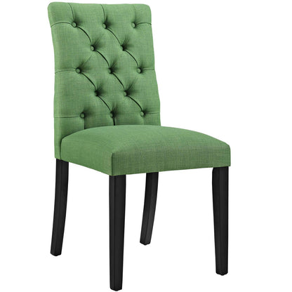 home office desk chairs | CasaFoyer Duchess Dining Chair Set of 4 | Elegant Curved Silhouette | Tufted Button Back | Comfortable Foam Padding | Wood Legs | Non-Marking Foot Caps | Green | casafoyer.myshopify.com