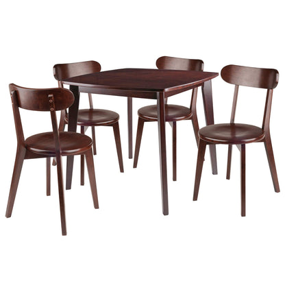childrens table and chair sets | CasaFoyer Exquisite Pauline 5-Pc Table & Chair Set | Solid Wood | Walnut Finish | Ideal for Smaller Spaces | Assembly Required | 34W x 34D x 29.33H | casafoyer.myshopify.com