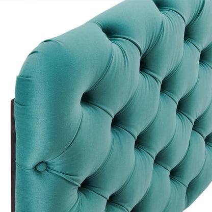 headboards | CasaFoyer Lizzy Tufted Twin Headboard | Performance Velvet | Elegant Diamond Pattern | Stain-Resistant | Durable | Easy Assembly | Teal | casafoyer.myshopify.com