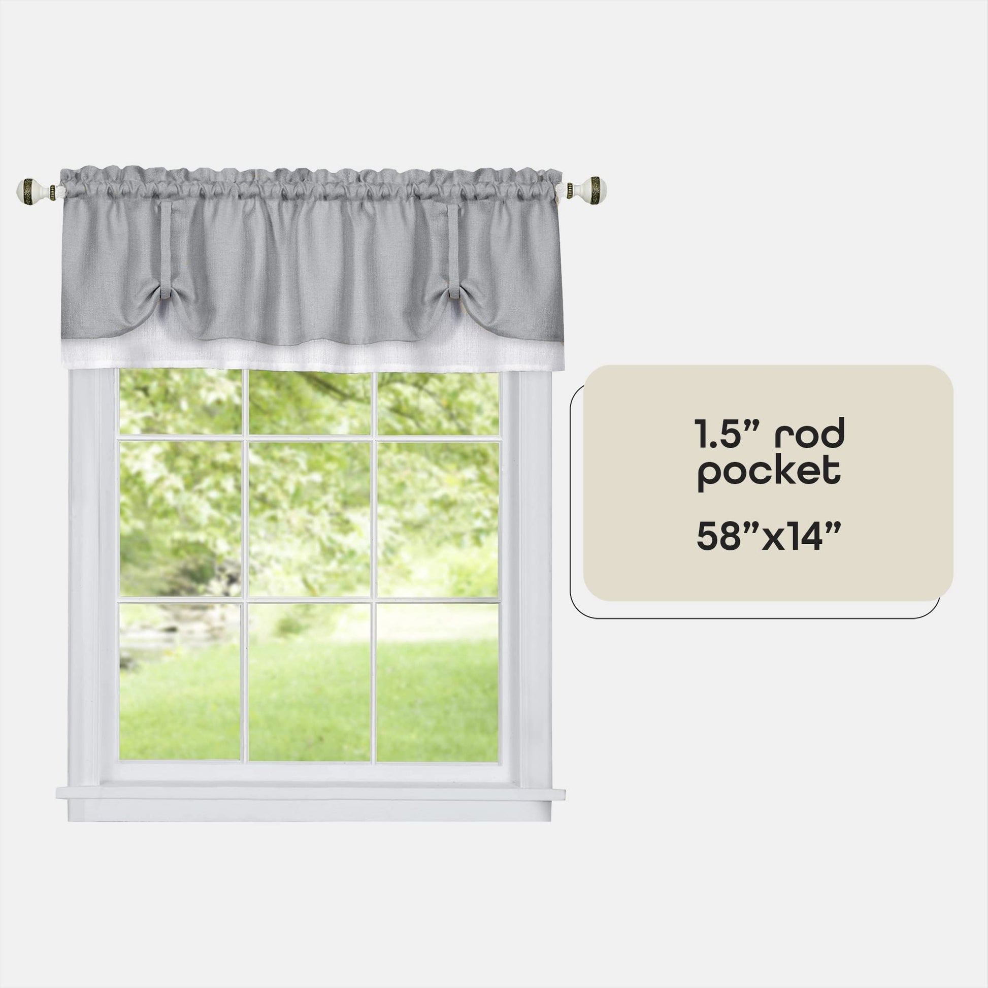 solar panels | CasaFoyer Darcy Window Curtain Valance | Polyester Fabric | 1.5 Rod Pocket | Kitchen Decor | Grey/White | 58x14 | casafoyer.myshopify.com