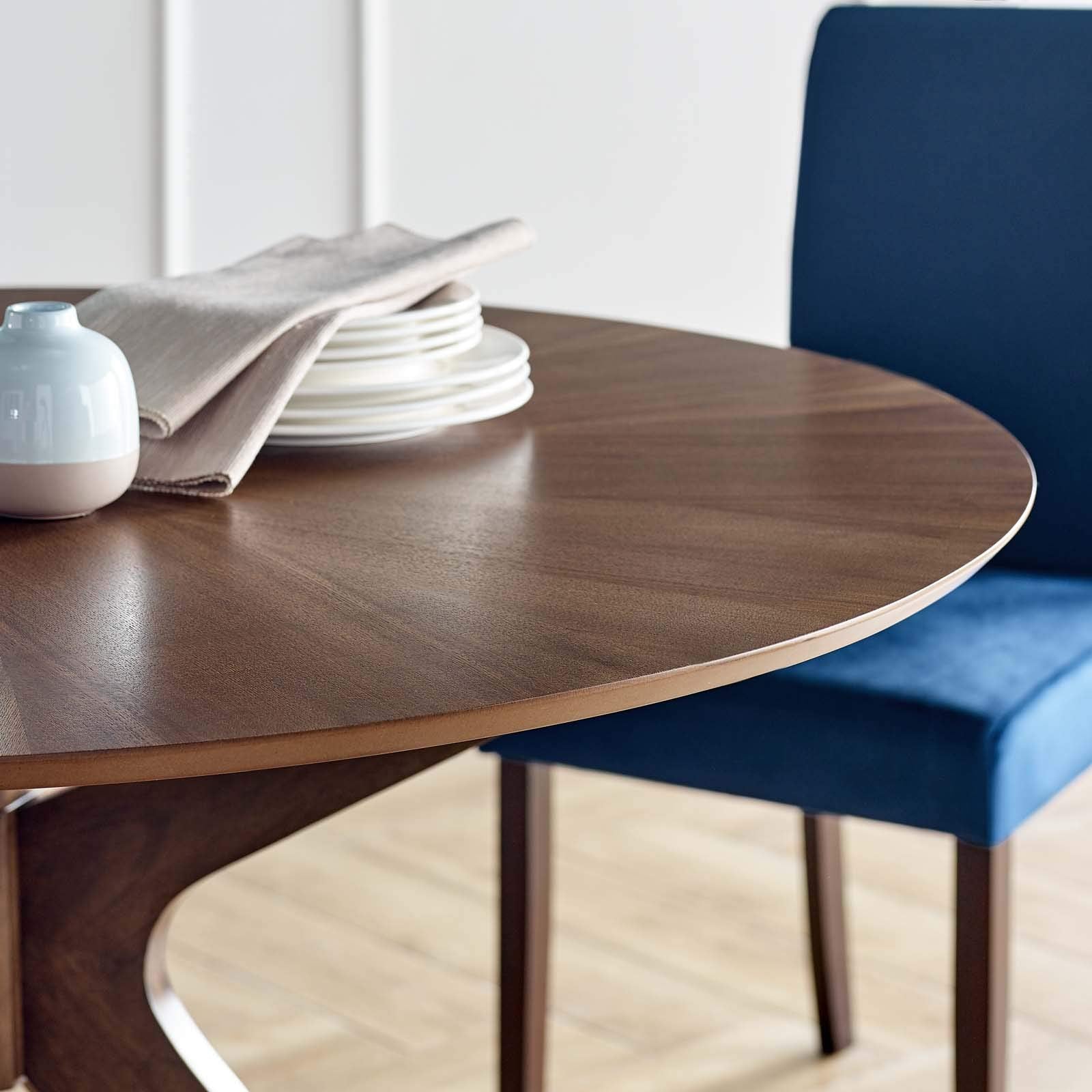 Dining Table | Crossroads 47 Round Pedestal Wood Dining Table | Walnut Finish | Seats 6 | Elegant Design | Durable Construction | casafoyer.myshopify.com