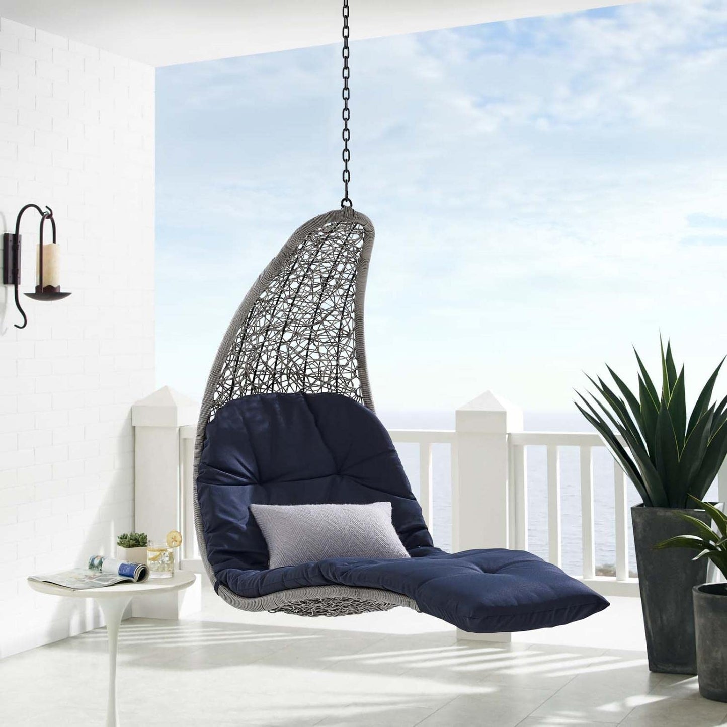 executive chairs | CasaFoyer Landscape Outdoor Patio Hanging Chaise Lounge Swing Chair | Elegant Design | All-Weather Comfort | Sturdy Metal Chain | 264 lbs Weight Capacity | casafoyer.myshopify.com