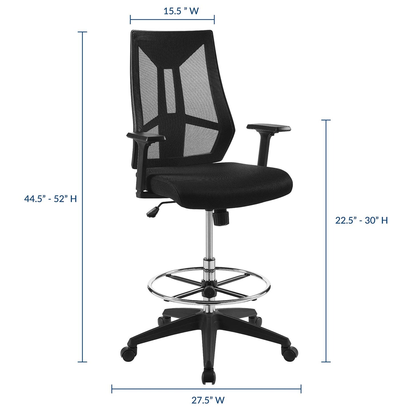 home office desk chairs | CasaFoyer Extol Office Chair | Adjustable | Ergonomic | Breathable Mesh | Lumbar Support | Chrome Foot Ring | 331 lbs Weight Capacity | casafoyer.myshopify.com