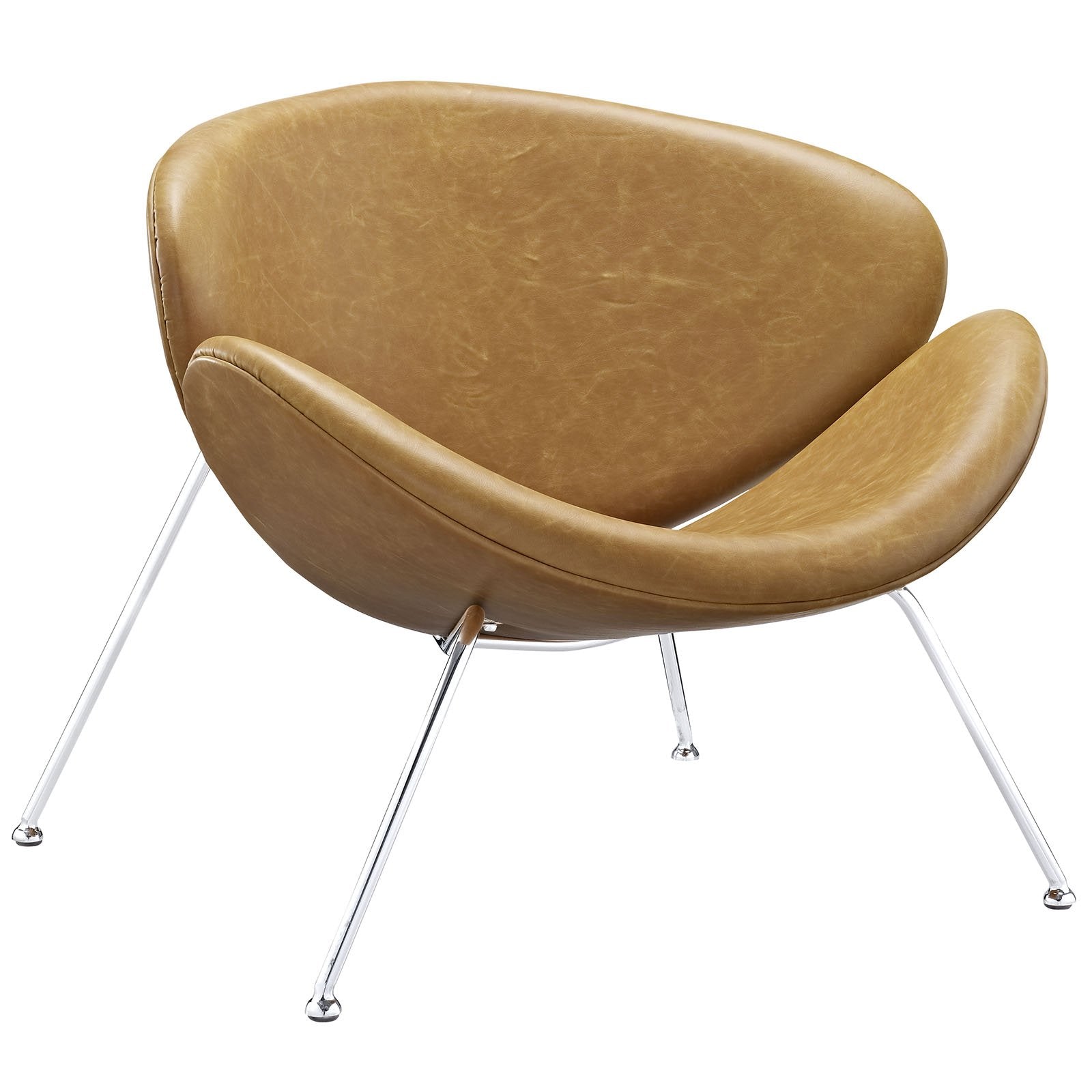 home office desk chairs | CasaFoyer Nutshell Lounge Chair | Spacious & Cozy Seating | Curved Cushions | Chrome Legs | Mid-Century Style | Unique & Fashionable | casafoyer.myshopify.com