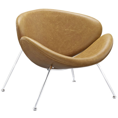 home office desk chairs | CasaFoyer Nutshell Lounge Chair | Spacious & Cozy Seating | Curved Cushions | Chrome Legs | Mid-Century Style | Unique & Fashionable | casafoyer.myshopify.com