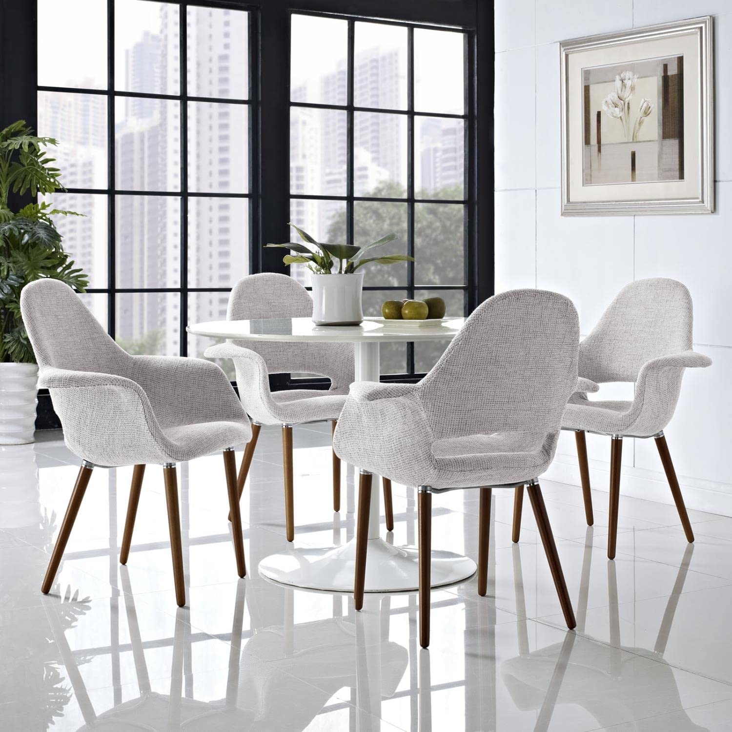 home office desk chairs | CasaFoyer Aegis Accent Chair Set of 4 | Ultimate Relaxation | Plush Cushions | Diagonal Design | Wooden Legs | Taupe Color | casafoyer.myshopify.com
