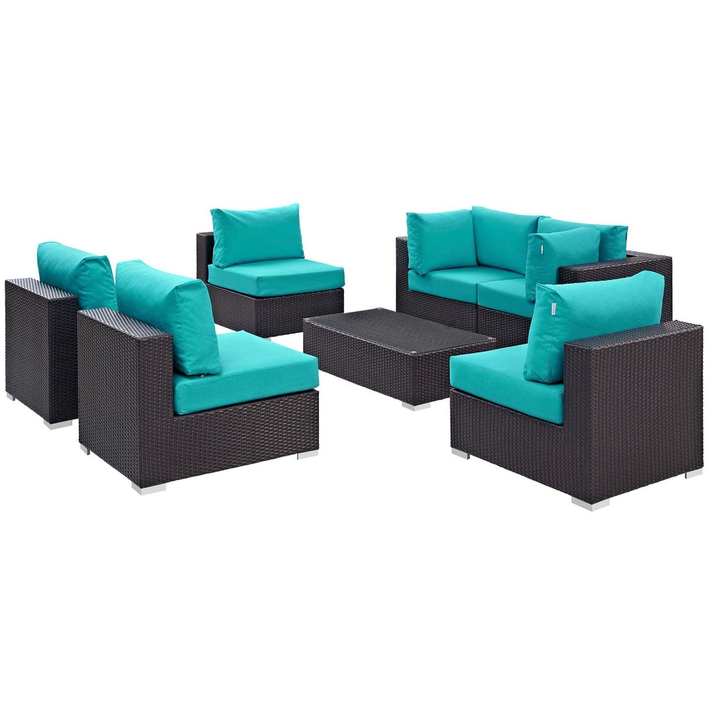 kitchen and dining room sets | CasaFoyer Convene Outdoor Sectional Set | Durable Rattan Weave | Weather-Resistant Cushions | 7-Piece Patio Furniture | casafoyer.myshopify.com
