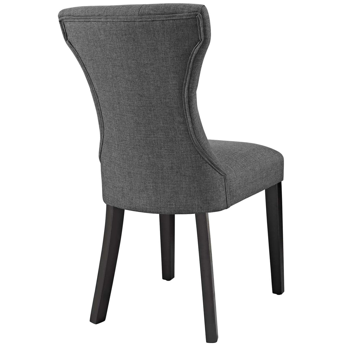 home office desk chairs | CasaFoyer Silhouette Button Tufted Tapered Back Fabric Upholstered Dining Side Chair Set | Sophisticated Design | Dense Foam Padding | Plush Upholstery | Solid Wood Frame | Set of 4 | Gray | casafoyer.myshopify.com