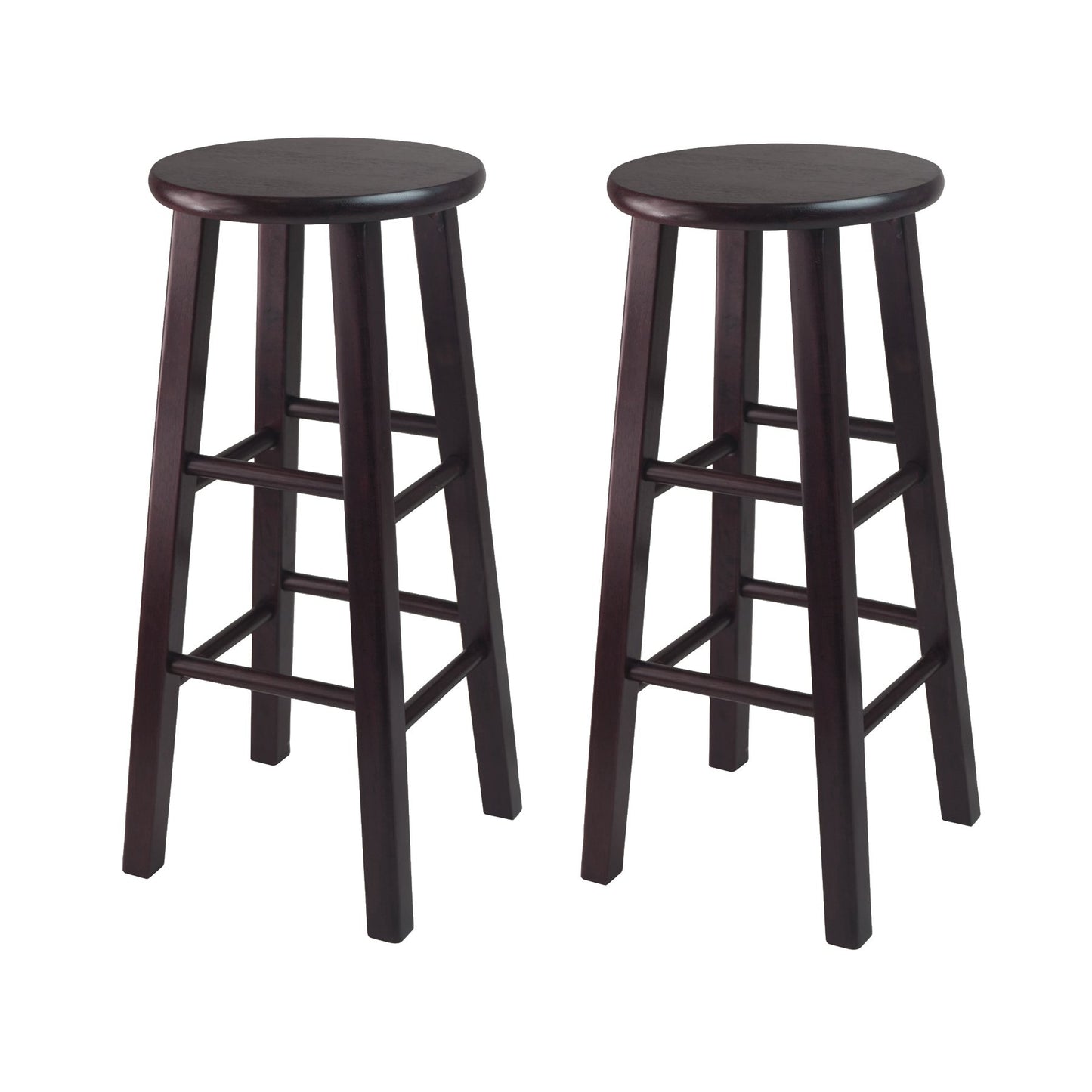 barstools | CasaFoyer Sophisticated Espresso Bar Stools - Set of 2 | Solid Wood | 13 Seat Diameter | 29.1H | Stylish Square Legs | 220lbs Weight Capacity | casafoyer.myshopify.com