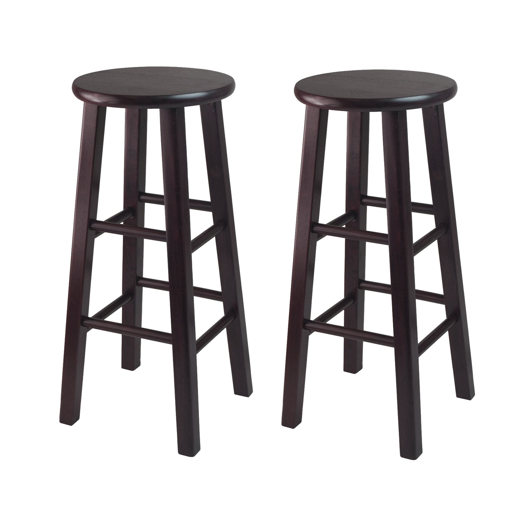 barstools | CasaFoyer Sophisticated Espresso Bar Stools - Set of 2 | Solid Wood | 13 Seat Diameter | 29.1H | Stylish Square Legs | 220lbs Weight Capacity | casafoyer.myshopify.com