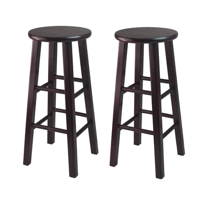 barstools | CasaFoyer Sophisticated Espresso Bar Stools - Set of 2 | Solid Wood | 13 Seat Diameter | 29.1H | Stylish Square Legs | 220lbs Weight Capacity | casafoyer.myshopify.com