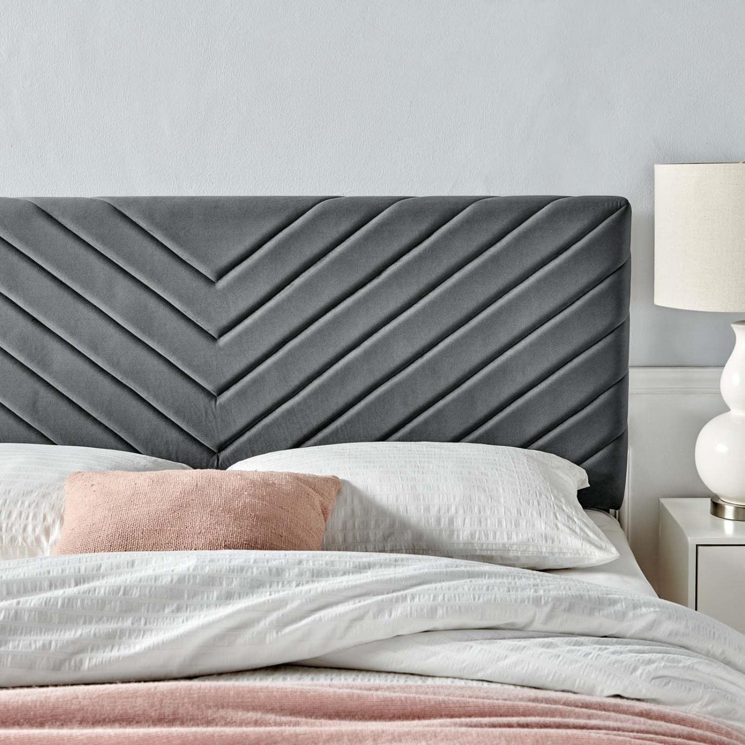 headboards | CasaFoyer Alyson Twin Angular Channel Tufted Performance Velvet Upholstered Headboard | Luxurious & Durable | Perfect for Guest, Teen & Kid Bedrooms | Adjustable Height | Includes 1 Headboard | casafoyer.myshopify.com