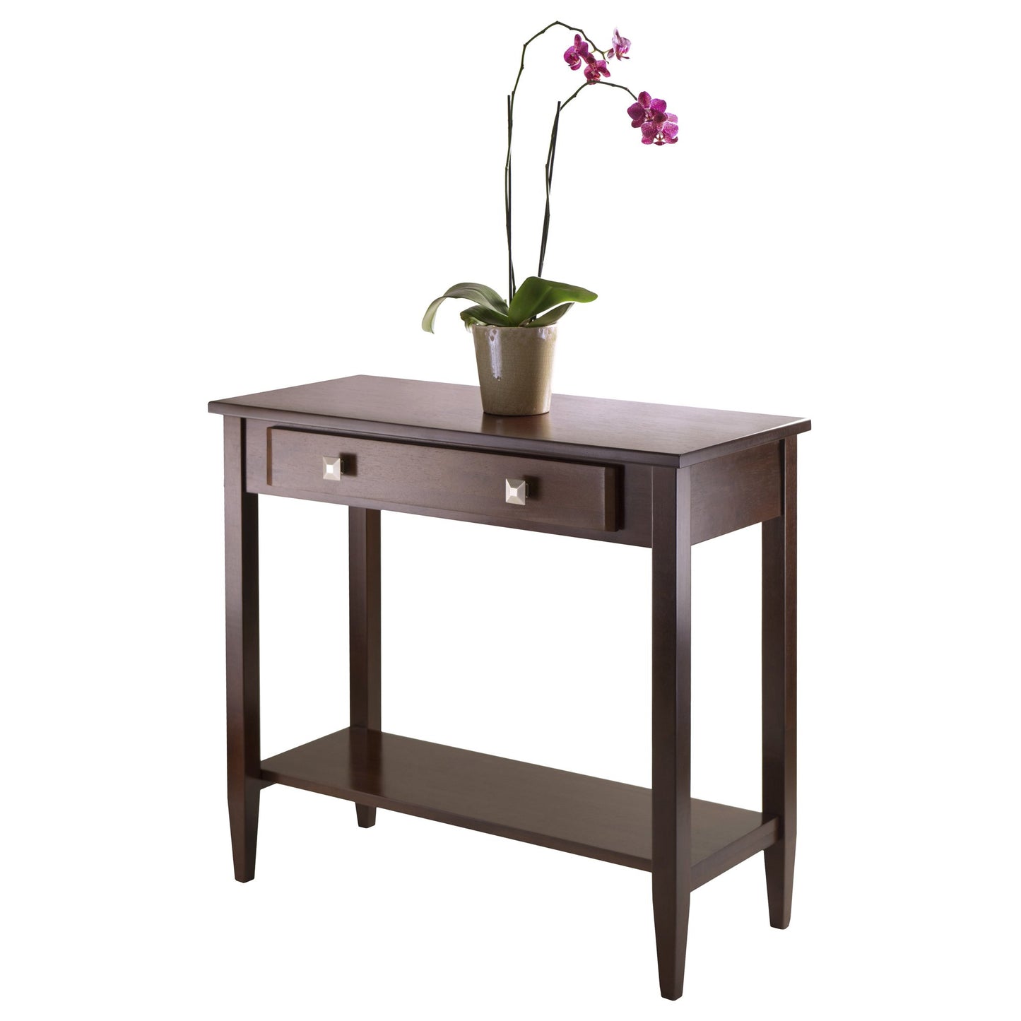 TABLE | Ergode Richmond Console Table | Sleek & Minimalist Design | Narrow Spaces | Spacious Drawer & Bottom Shelf | 33.98W x 15.69D x 29.92H | Antique Walnut Finish | casafoyer.myshopify.com