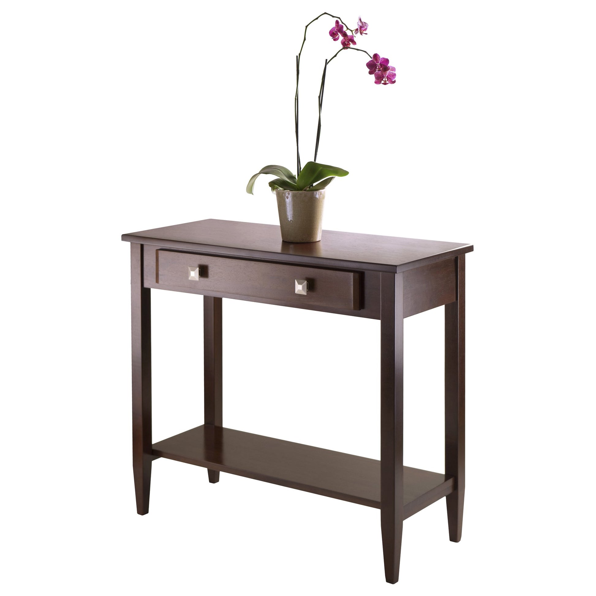 TABLE | Ergode Richmond Console Table | Sleek & Minimalist Design | Narrow Spaces | Spacious Drawer & Bottom Shelf | 33.98W x 15.69D x 29.92H | Antique Walnut Finish | casafoyer.myshopify.com