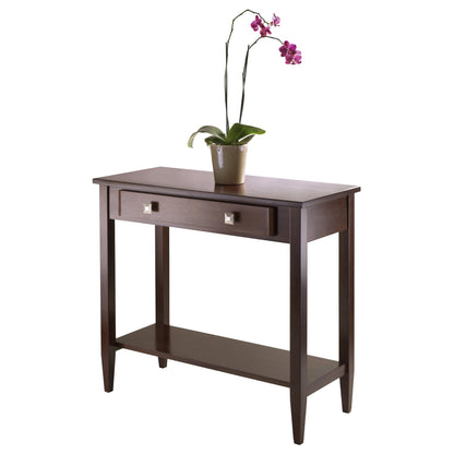 TABLE | Ergode Richmond Console Table | Sleek & Minimalist Design | Narrow Spaces | Spacious Drawer & Bottom Shelf | 33.98W x 15.69D x 29.92H | Antique Walnut Finish | casafoyer.myshopify.com