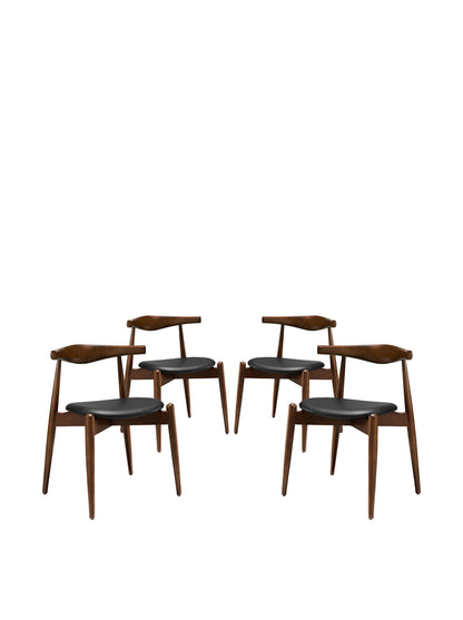 home office desk chairs | CasaFoyer Stalwart Dining Side Chair Set of 4 | Solid Beech Wood | Elegant Design | Comfortable Cushion | Durable Upholstery | casafoyer.myshopify.com