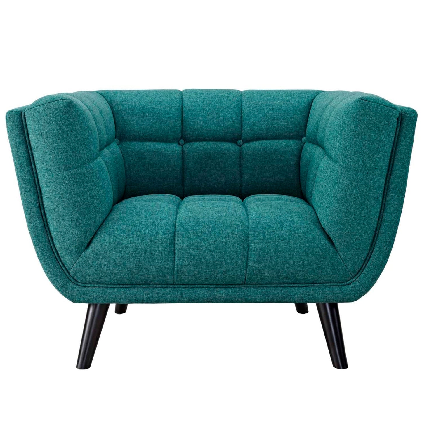 kitchen and dining room sets | CasaFoyer Bestow Collection | Wide Profile Armchair Set | Polyester Fabric Upholstery | Button Tufting | Black Wood Legs | Ideal for Mid-Century, Modern Farmhouse, Contemporary Decors | casafoyer.myshopify.com