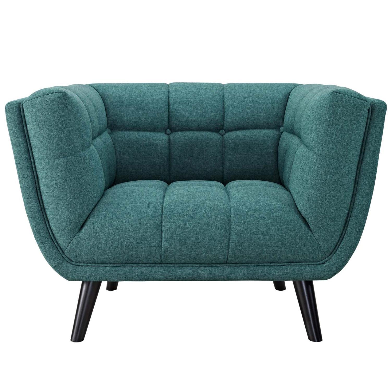 kitchen and dining room sets | CasaFoyer Bestow Collection | Wide Profile Armchair Set | Polyester Fabric Upholstery | Button Tufting | Black Wood Legs | Ideal for Mid-Century, Modern Farmhouse, Contemporary Decors | casafoyer.myshopify.com