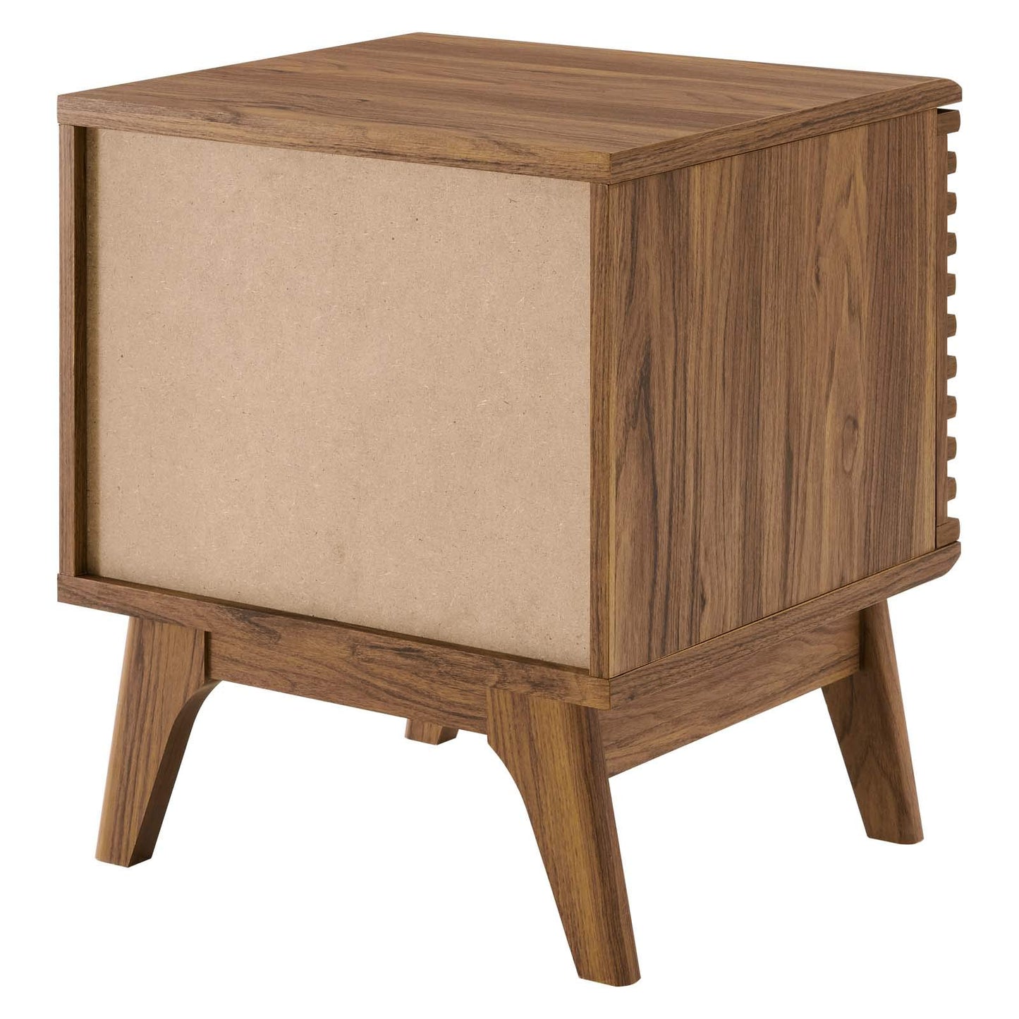 kitchen and dining room sets | CasaFoyer Render Vinyl Record Display Stand | Mid-Century Style | Walnut Grain Laminate | Ample Storage | Metal Dividers | Tapered Wood Legs | casafoyer.myshopify.com