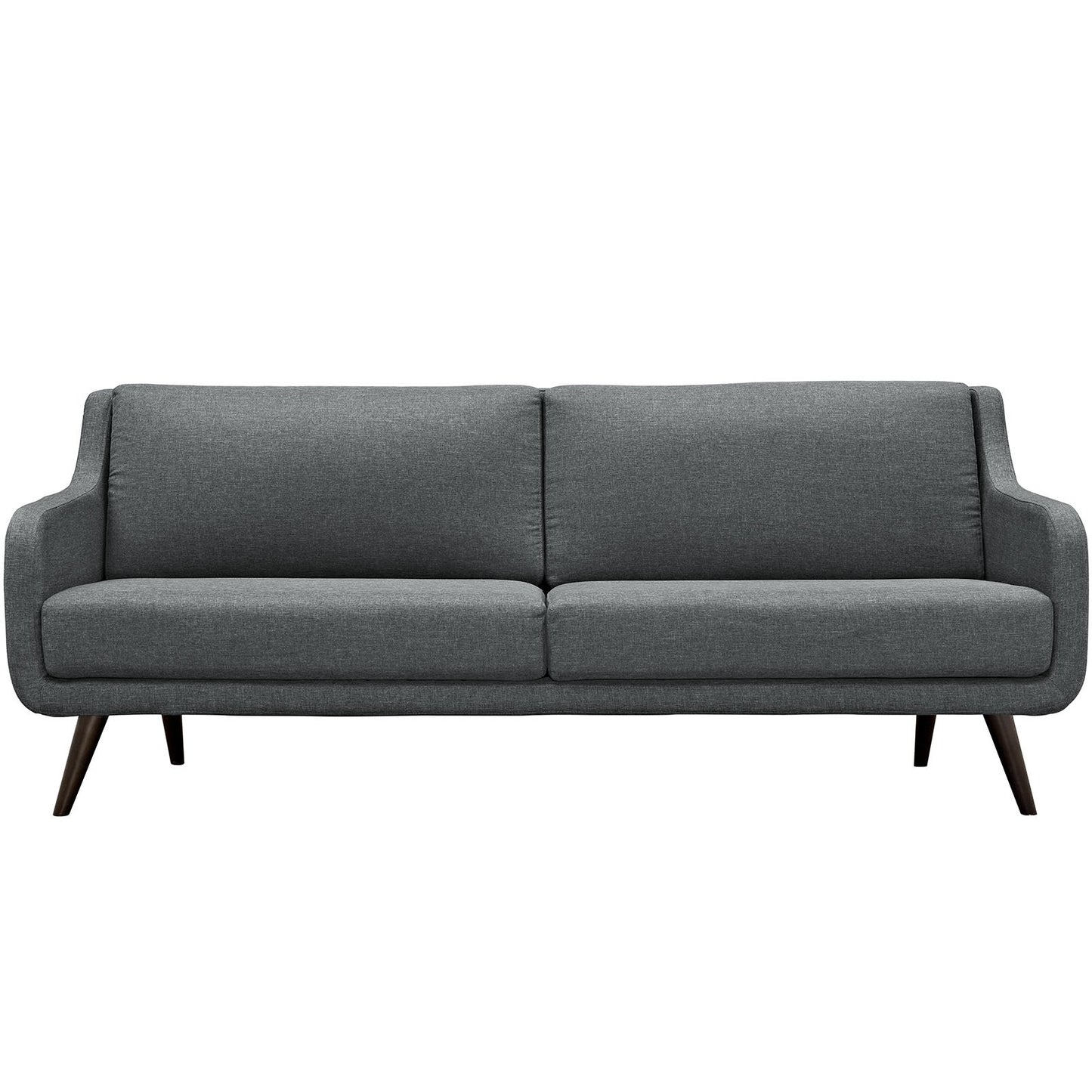 sofas | CasaFoyer Verve Mid-Century Upholstered Sofa - Gray | Dense Foam Cushioning | Espresso Stained Wood Legs | Ideal for Living Rooms, Lounges, and Reception Areas | casafoyer.myshopify.com