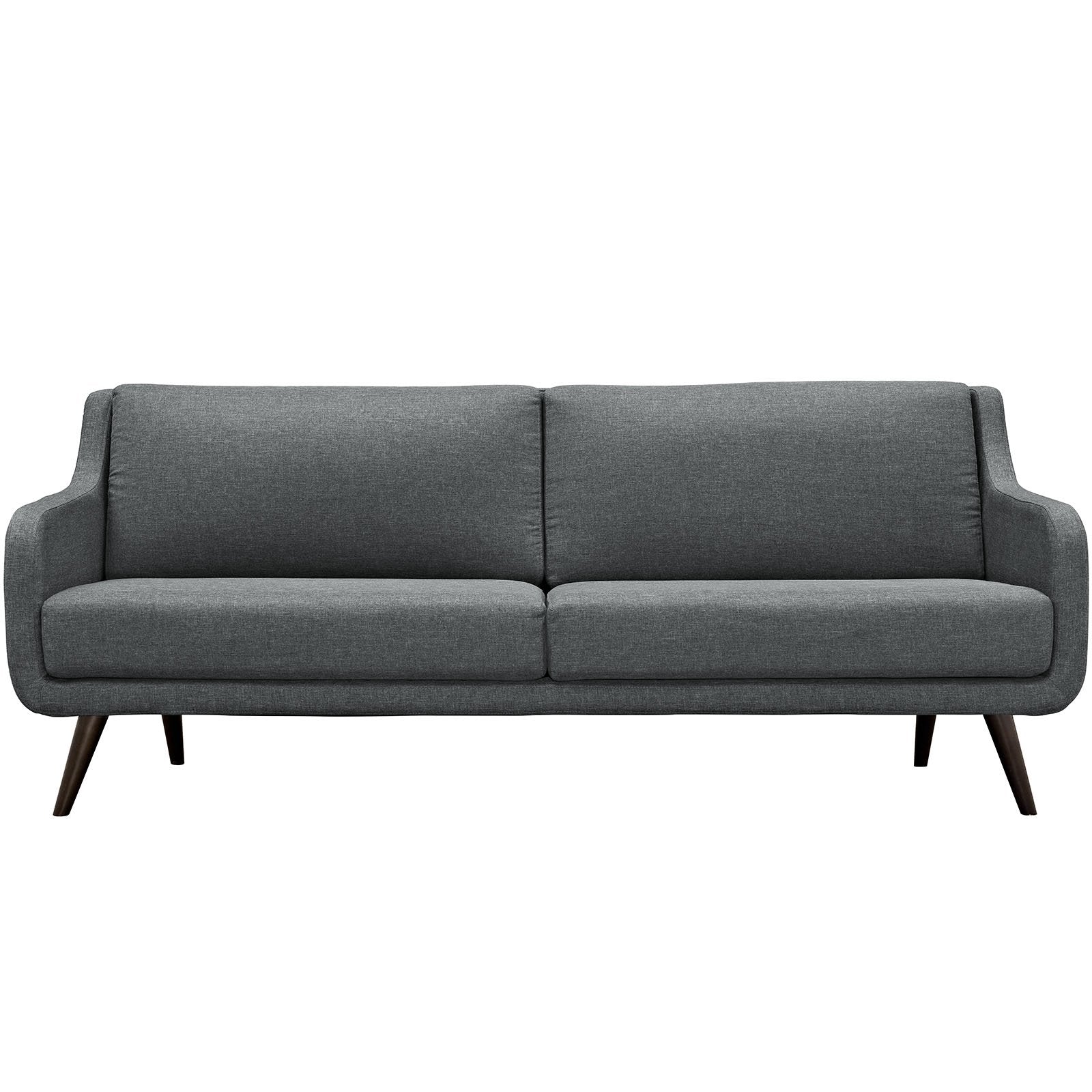 sofas | CasaFoyer Verve Mid-Century Upholstered Sofa - Gray | Dense Foam Cushioning | Espresso Stained Wood Legs | Ideal for Living Rooms, Lounges, and Reception Areas | casafoyer.myshopify.com