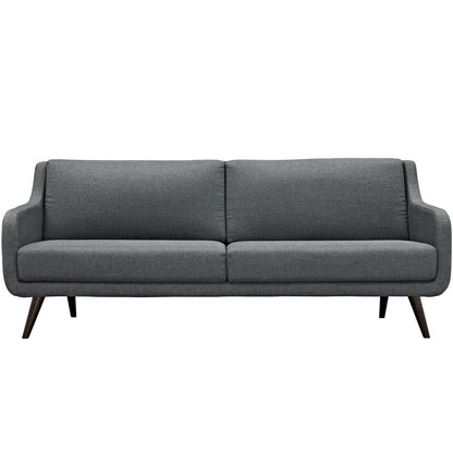 sofas | CasaFoyer Verve Mid-Century Upholstered Sofa - Gray | Dense Foam Cushioning | Espresso Stained Wood Legs | Ideal for Living Rooms, Lounges, and Reception Areas | casafoyer.myshopify.com