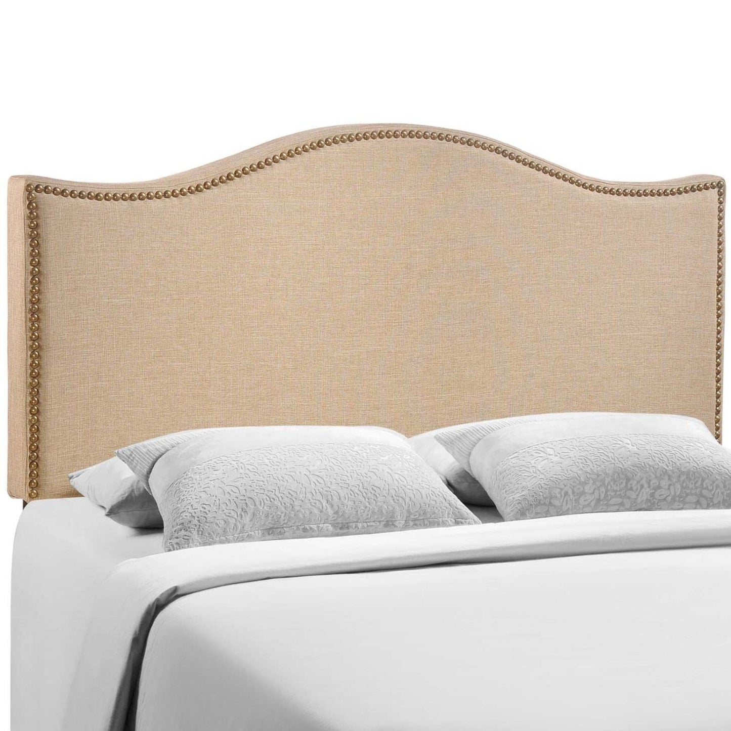 headboards | CasaFoyer Curl Queen Headboard | Chic Undulating Lines | Premium Linen Fabric | Nail Button Trim | Modern Design | Comfortable & Durable | casafoyer.myshopify.com