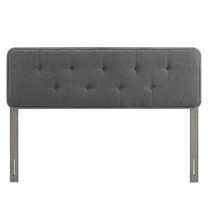 Bed | CasaFoyer Collins Tufted Wood King Headboard | Modern Retro Style | Organic Aesthetics | Button Tufted | Wood Grain Frame | Compatible with Billie & Margo Collections | Durable Construction | Customizable | Gray Charcoal | casafoyer.myshopify.com