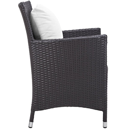 kitchen and dining room sets | CasaFoyer Convene Outdoor Sectional Series | Sturdy Rattan Weave | Weather-Resistant | 5 Piece Dining Set with Glass Tabletop | casafoyer.myshopify.com