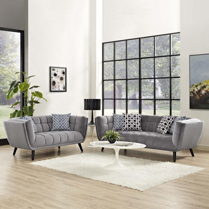 kitchen and dining room sets | CasaFoyer Bestow Performance Velvet Living Room Set | Wide Profile | Stain-Resistant | Button Tufting | Black Legs | Sofa & Loveseat | Gray | casafoyer.myshopify.com