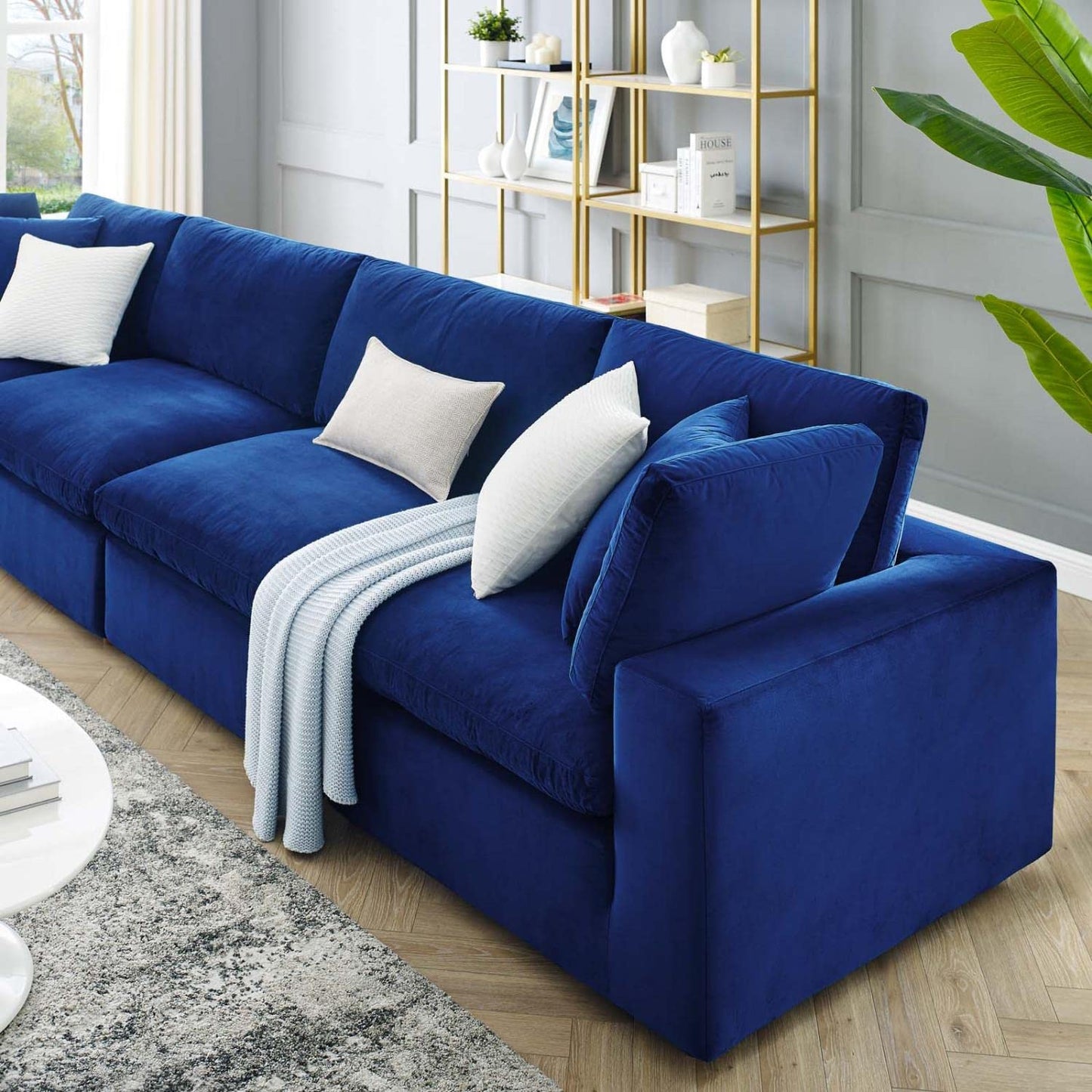 sofas | CasaFoyer Commix Sofa Set | Luxurious & Inviting | Plush Comfort | Stain-Resistant Velvet | Solid Wood Construction | Navy | casafoyer.myshopify.com
