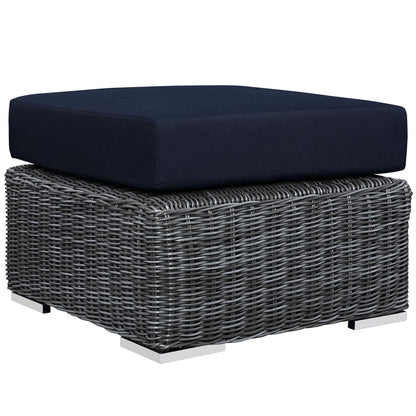 kitchen and dining room sets | CasaFoyer Summon Outdoor Patio Sectional Sofa Set | Two-Tone Synthetic Rattan | Sunbrella Cushions | Powder-Coated Aluminum Frame | 3-Piece Navy Set | casafoyer.myshopify.com
