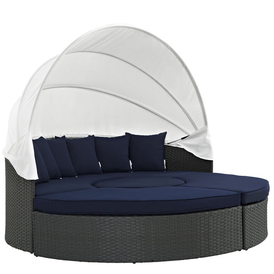 executive chairs | Sojourn Outdoor Patio Furniture Collection | Sectional Sofa Daybed with Retractable Canopy | Sunbrella Fabric Cushions | Synthetic Rattan Weave | UV Protection | Aluminum Frame | Perfect for Patio, Backyard, Poolside | Includes Bed, Coffee Table, Ottomans | casafoyer.myshopify.com