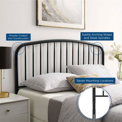 Bed | CasaFoyer Nova Metal Queen Headboard | Modern Farmhouse Style | Durable Iron Construction | Height-Adjustable | Neutral Aesthetic | Perfect for Master Bedroom or Guest Suite | casafoyer.myshopify.com
