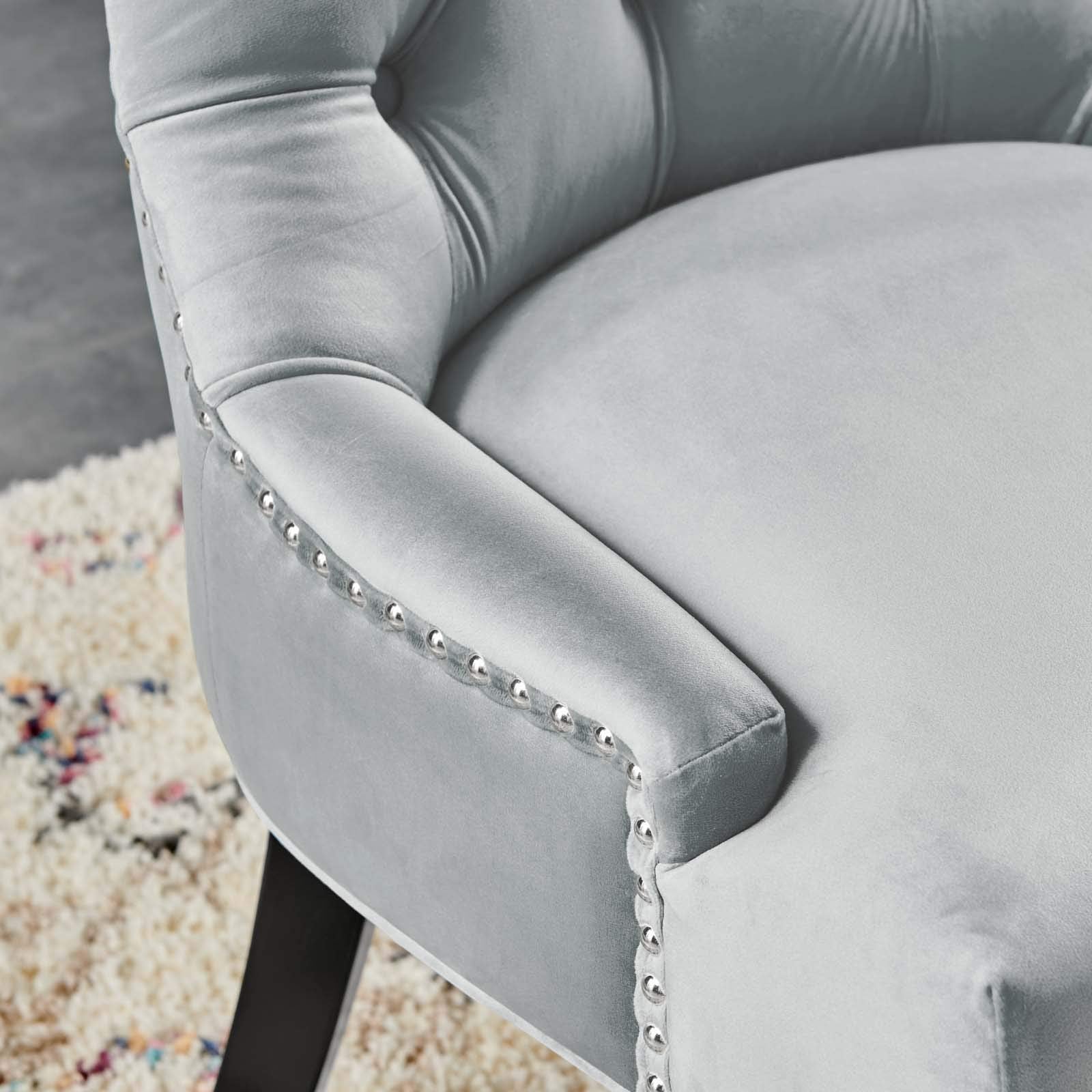 home office desk chairs | CasaFoyer Regent Tufted Button Upholstered Performance Velvet Dining Chair | Set of 2 | Elegant Design | Foam Padded Seat | Stain-Resistant | 500 lbs Capacity | Light Gray | casafoyer.myshopify.com