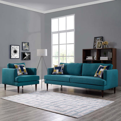 kitchen and dining room sets | CasaFoyer Agile Sofa and Armchair Set | Versatile Stylish Mid-Century Design | Foam Cushions Removable Covers | Teal | Premium Quality | casafoyer.myshopify.com