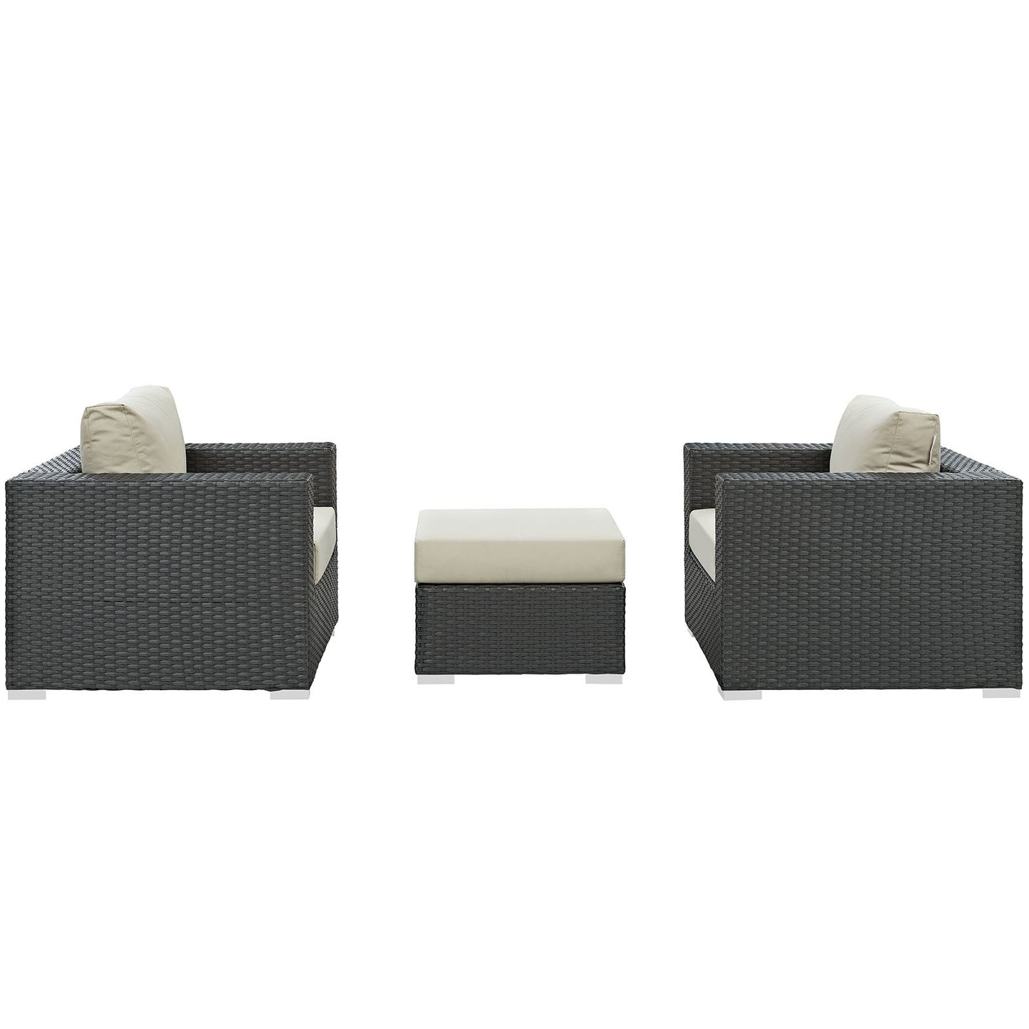 Patio Furniture Sets | Sojourn Outdoor Patio Furniture Set | Ottoman & Armchairs | Sunbrella Cushions | UV Protection | Aluminum Frame | casafoyer.myshopify.com