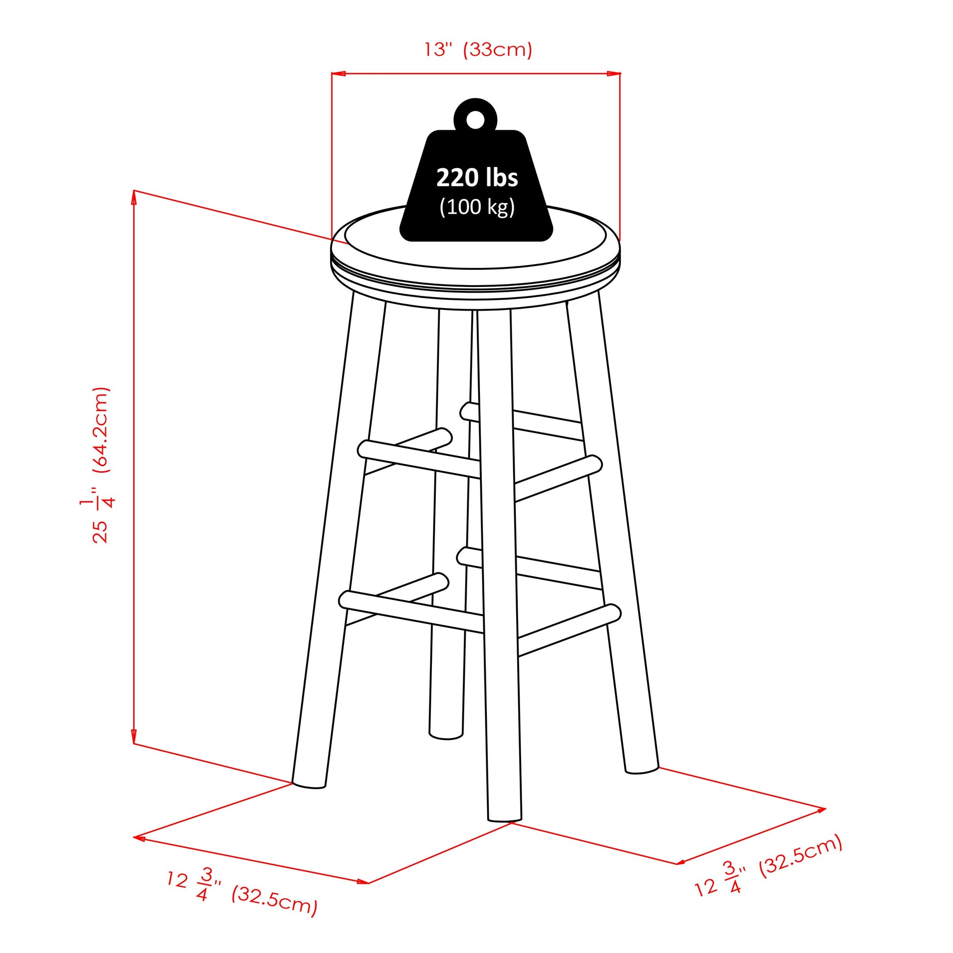 barstools | CasaFoyer  Wood Oakley Swivel Counter Stools | Soft Cherry Finish | Beveled Seats | 25.28H | 220lbs Capacity | 360 Swivel | No Assembly Required | casafoyer.myshopify.com