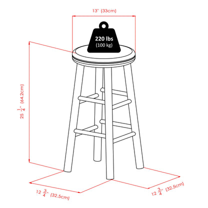 barstools | CasaFoyer  Wood Oakley Swivel Counter Stools | Soft Cherry Finish | Beveled Seats | 25.28H | 220lbs Capacity | 360 Swivel | No Assembly Required | casafoyer.myshopify.com