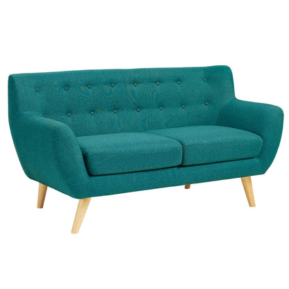 sofas | CasaFoyer Opulent Living Room Set | Plush Cushions | Organic Shape | Mid-Century Allure | Meticulously Stitched Buttons | Remark 2 Piece Set in Teal | casafoyer.myshopify.com