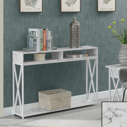 TABLE | Tucson Deluxe Console Table with Shelf | Spacious Compartments | Robust Metal Frame | MDF & Melamine Veneer | Contemporary Home Aesthetic | Ergode | casafoyer.myshopify.com