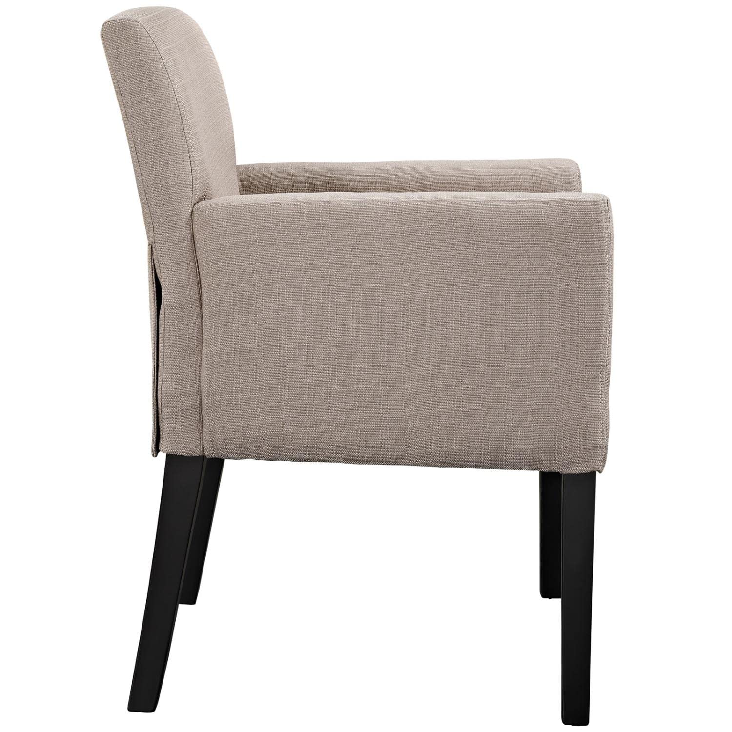 home office desk chairs | CasaFoyer Chloe Wood Legged Armchair Set of 4 | Versatile Design | Comfortable Fabric | Dark Wooden Legs | Perfect for Dining, Office, or Living Room | Neutral Style | Stylish Investment | casafoyer.myshopify.com