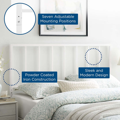headboards | CasaFoyer Tatum Metal King Headboard | Sleek Design | Durable Iron Construction | Easy Customization | White | casafoyer.myshopify.com